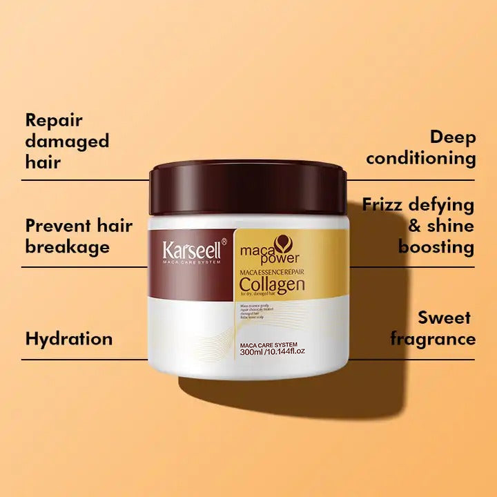 Karseell Collagen Hair Mask for Dry & Damaged Hair – 300ml Jar | Suitable for All Hair Types - Image 9
