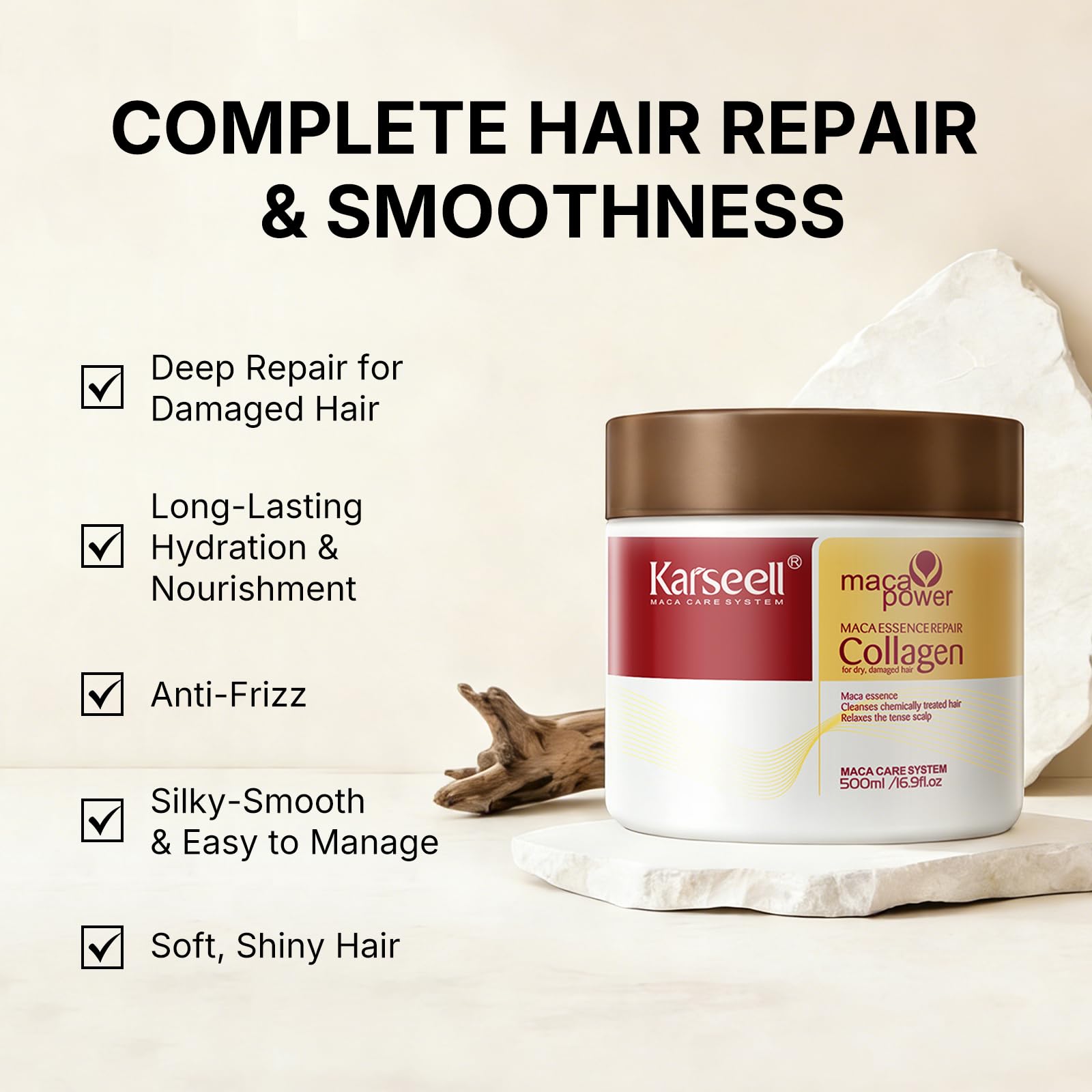 Karseell Collagen Hair Mask for Dry & Damaged Hair – 300ml Jar | Suitable for All Hair Types - Image 8